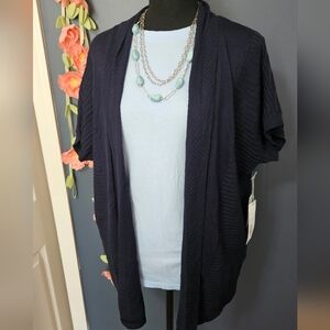 NWT Liz Claiborne Short Sleeve Knit Cardigan Size XL